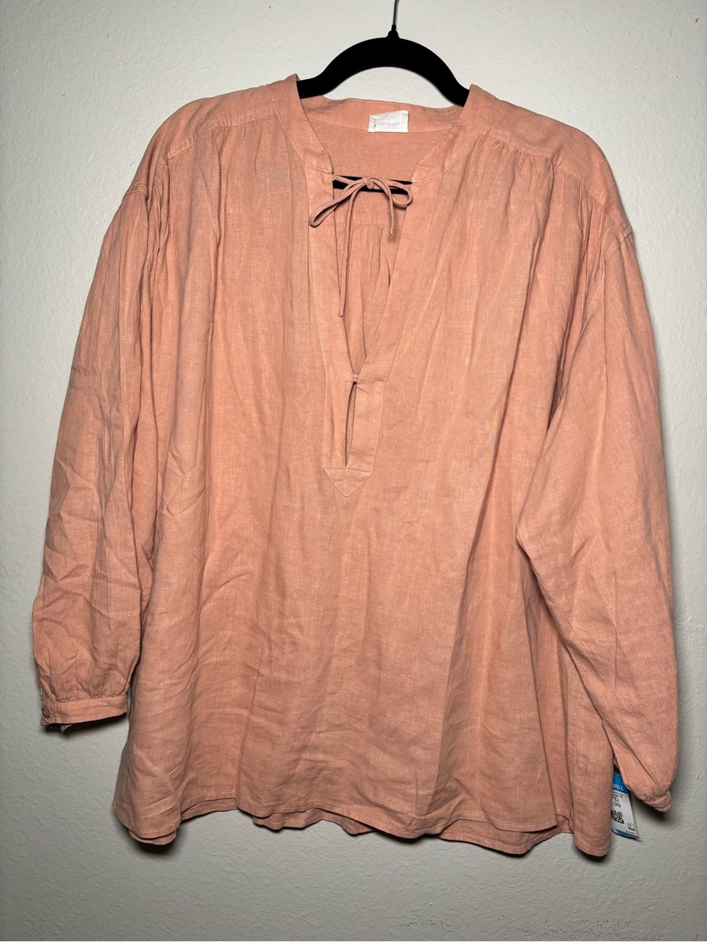 Wilfred Free Lightweight Peach Long-Sleeve Pullover Shirt